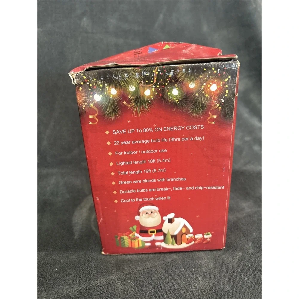 BOHON Christmas Lights Outdoor 24FT 70 LED G15 Multi Color Globe Christmas St...